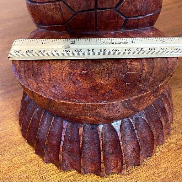 Hand Carved Wooden Turtle Wine Bottle Holder - Picture 14 of 15
